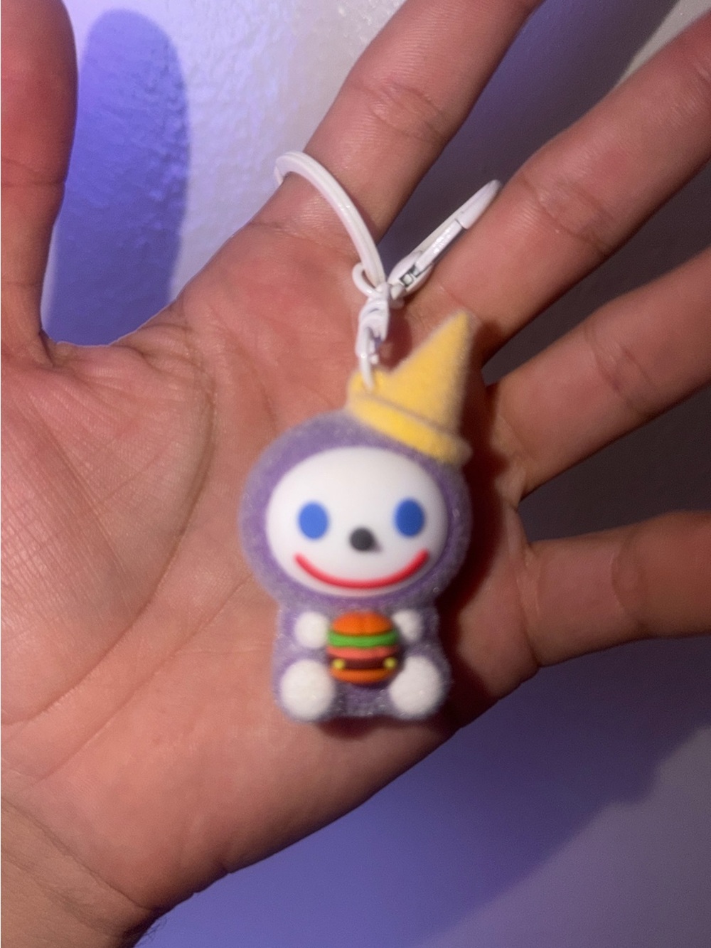 Purple jack in the box jibbi key chain